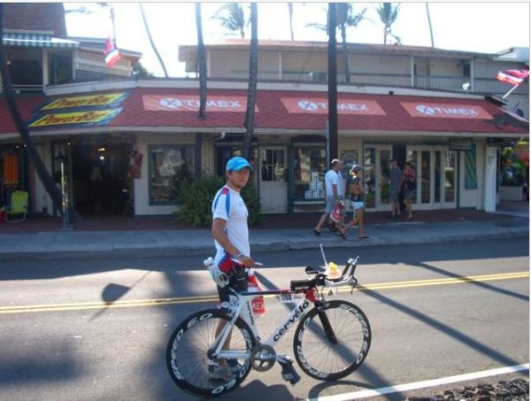 Carsten beim einchecken