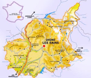 Karte Digne les Bains