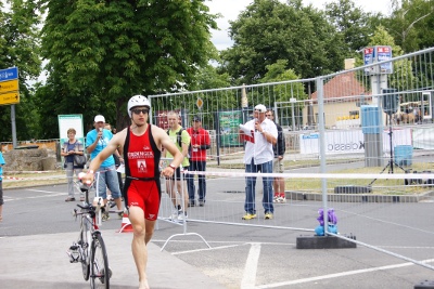 Carsten beim Wechsel zum Lauf