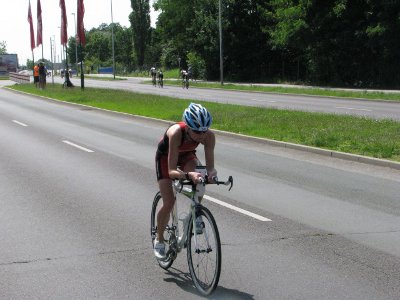 Virginie sucht noch die Radgruppe ...