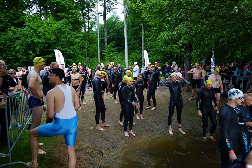 Schwimmstart zur OD - Alex sucht noch das Wasser :-)