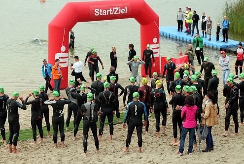 der Schwimmstart am Dreiwerbner See