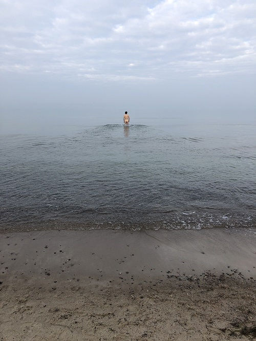 Das obligatorische Bad in der Ostsee muss auch im Winter sein, wenn man schon mal da ist.